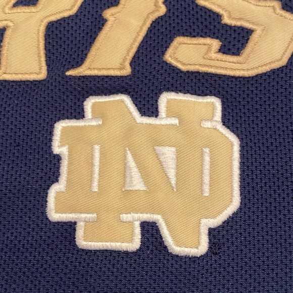 Adidas Norte Dame Navy Hooded Sweatshirt / Sewn Logo Front Chest / Unisex Size S - Picture 7 of 16